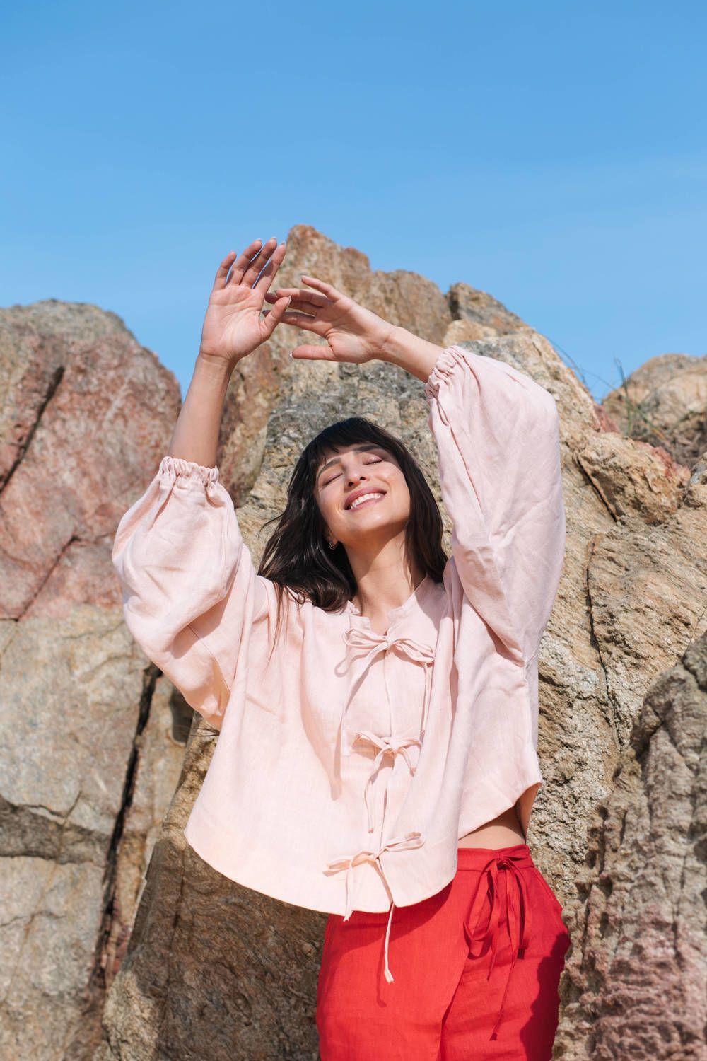 Blusa Estrella Rosado pastel Talle único