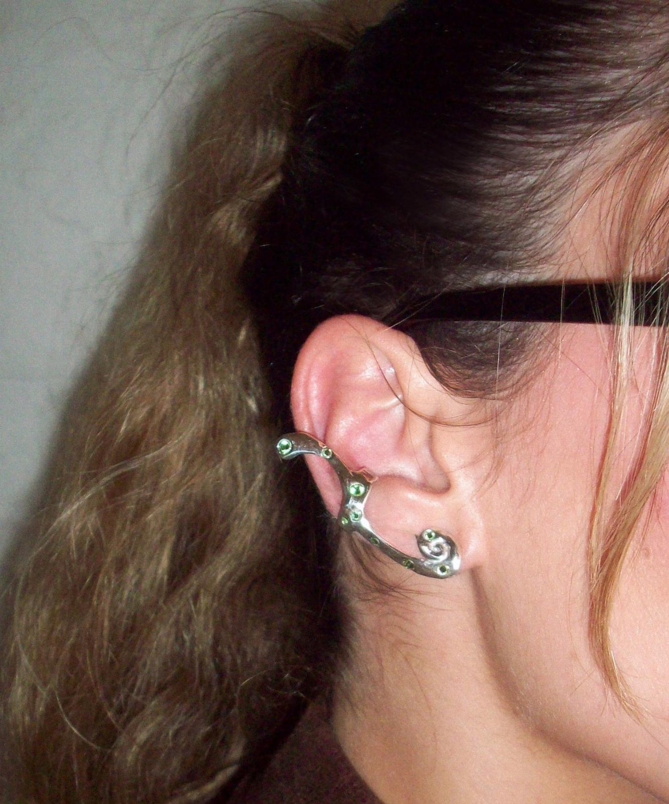 caravana ear cuff espiral plateado n/a