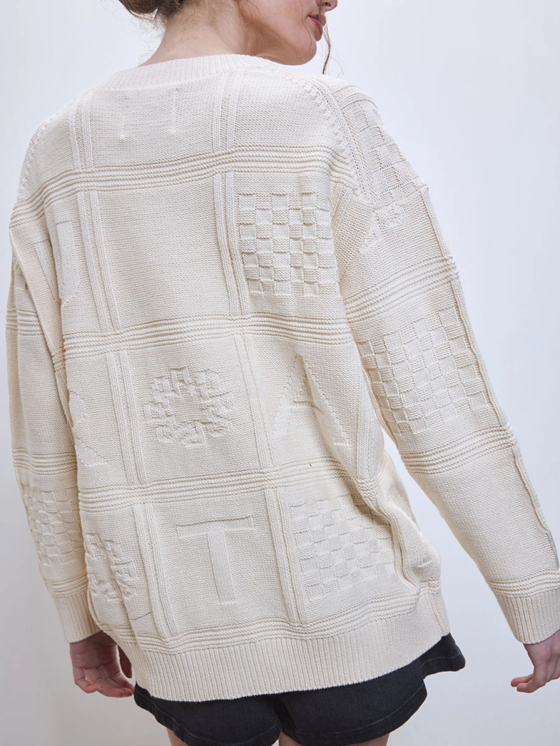 Cardigan Cuadri off white s