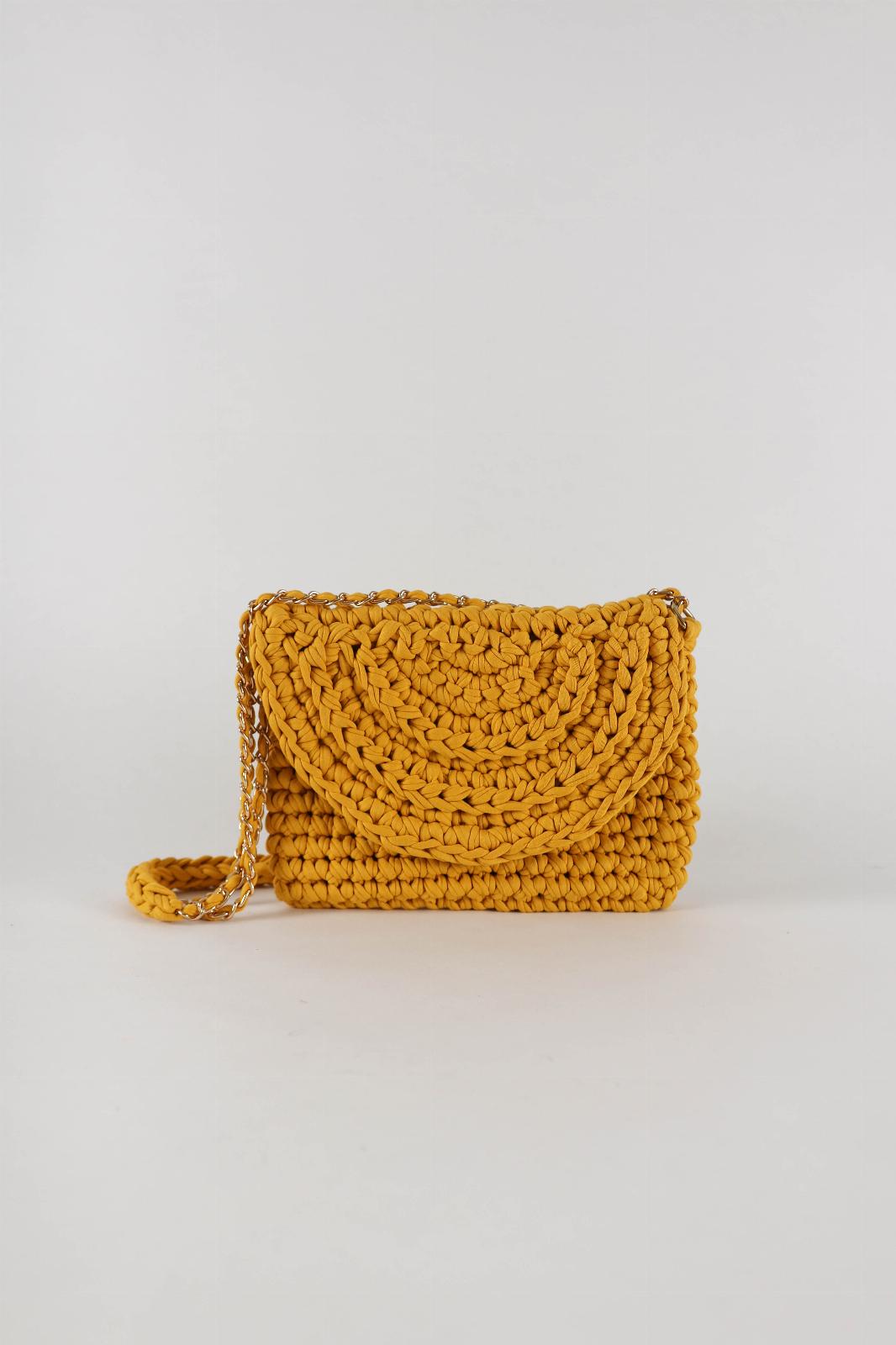 Cartera Crochet Bag Redonda mostaza n/a