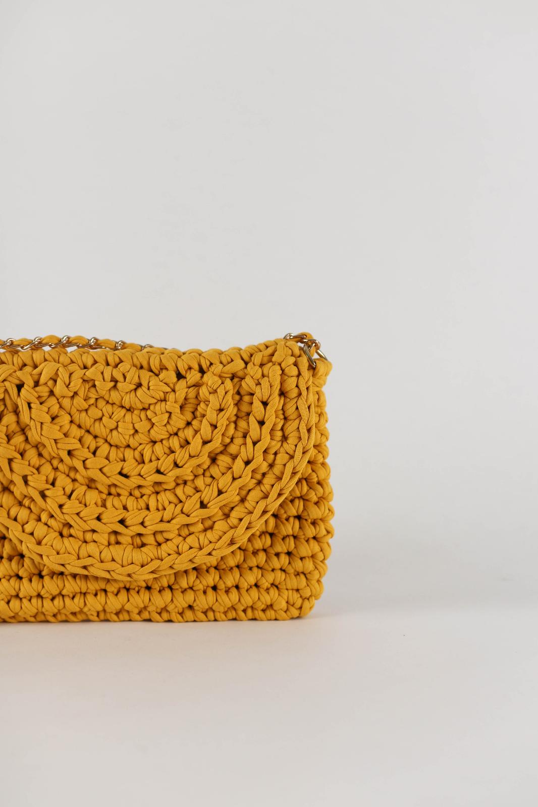 Cartera Crochet Bag Redonda mostaza n/a