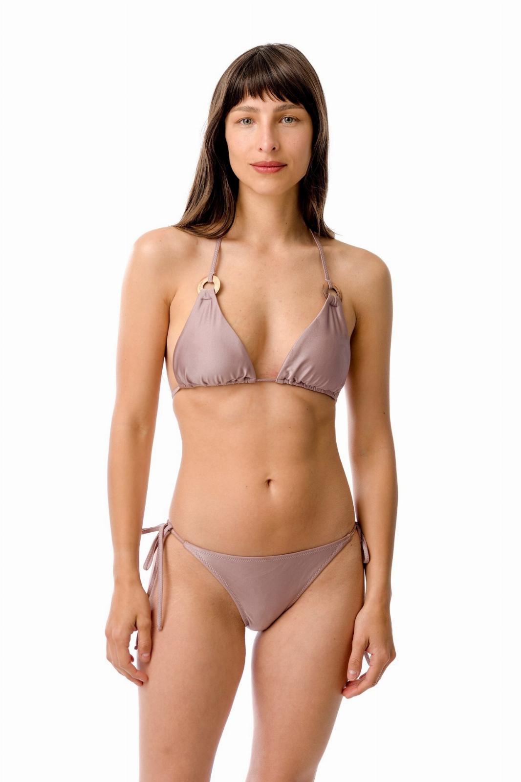 Cozumel - Bikini Triángulo Regulable con Argolla lila m