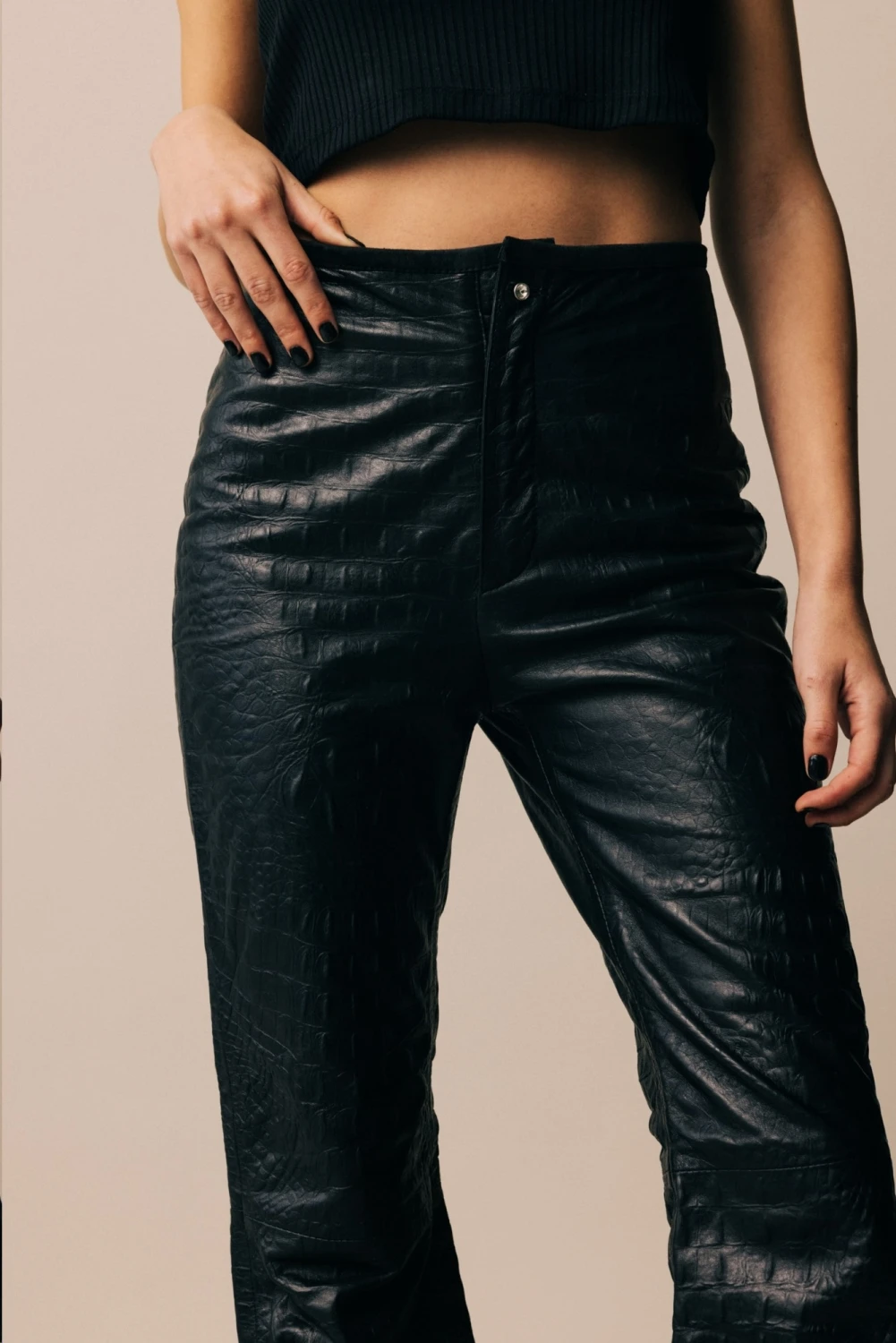 Formal Leather Pants Crocco negro 40