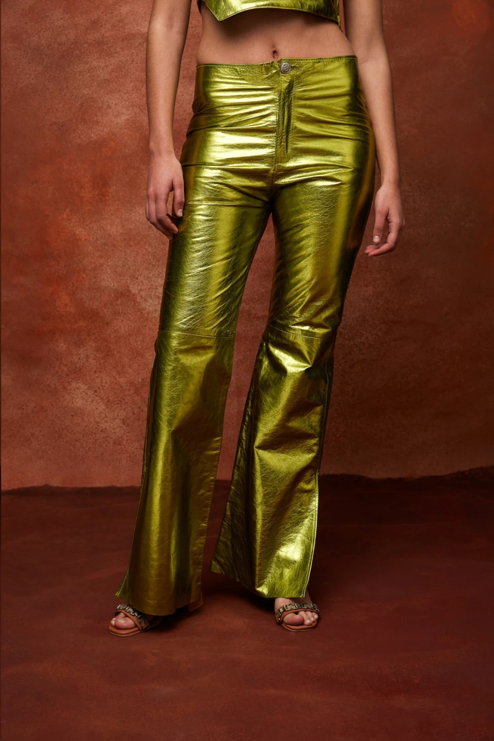 Formal Leather Pants Galácticos pistacho 46
