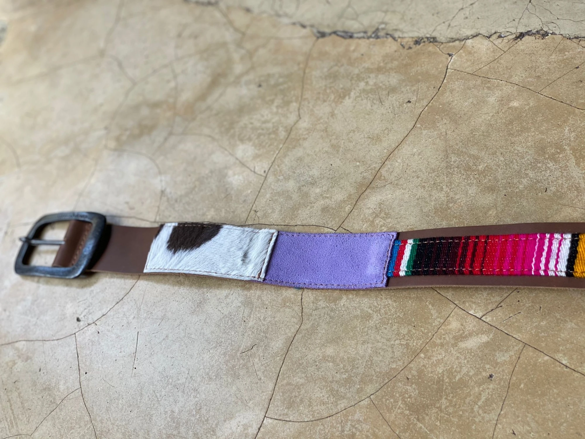 Handcrafted Belt lila 95