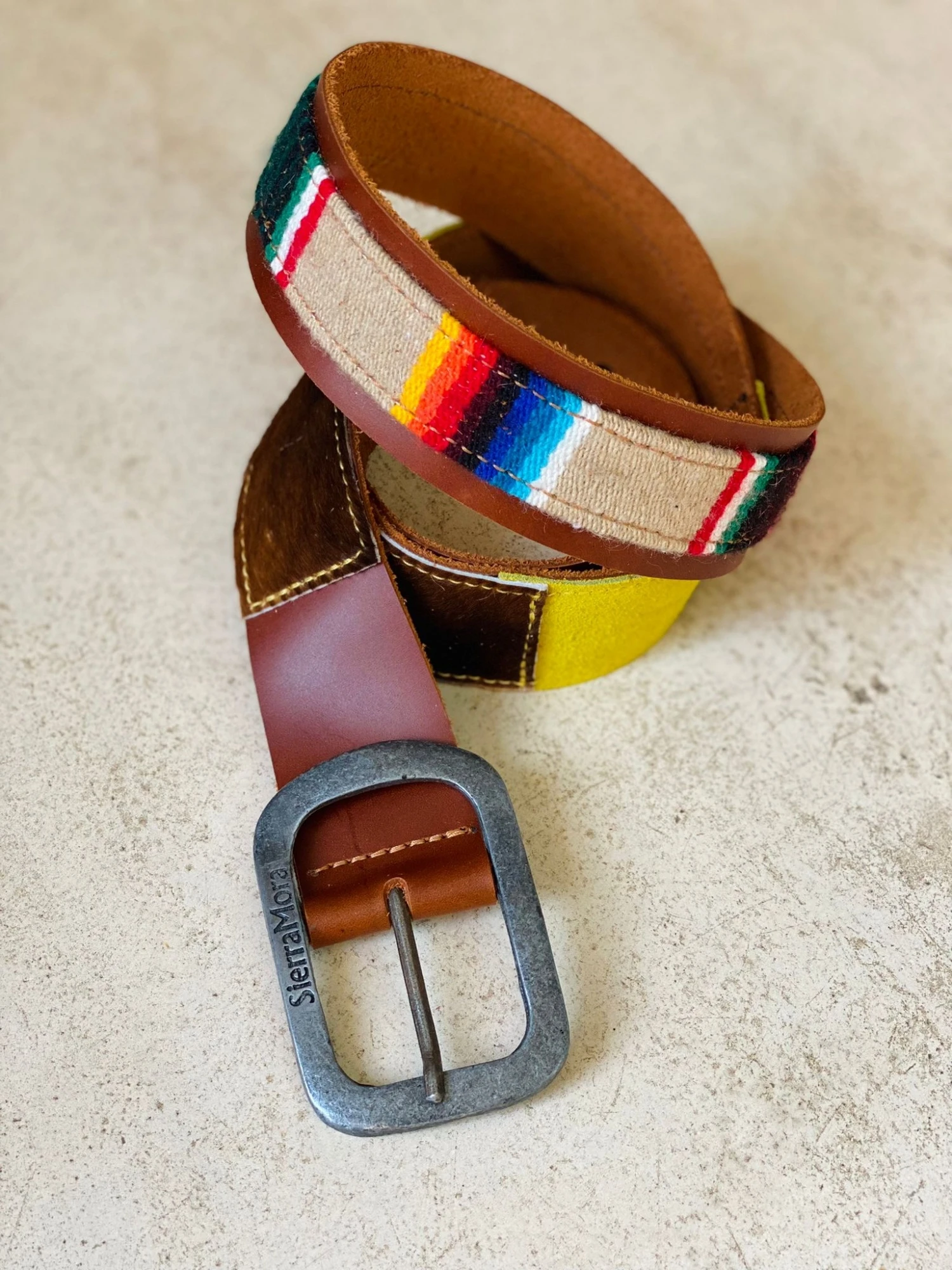 Handcrafted Belt pistacho 90