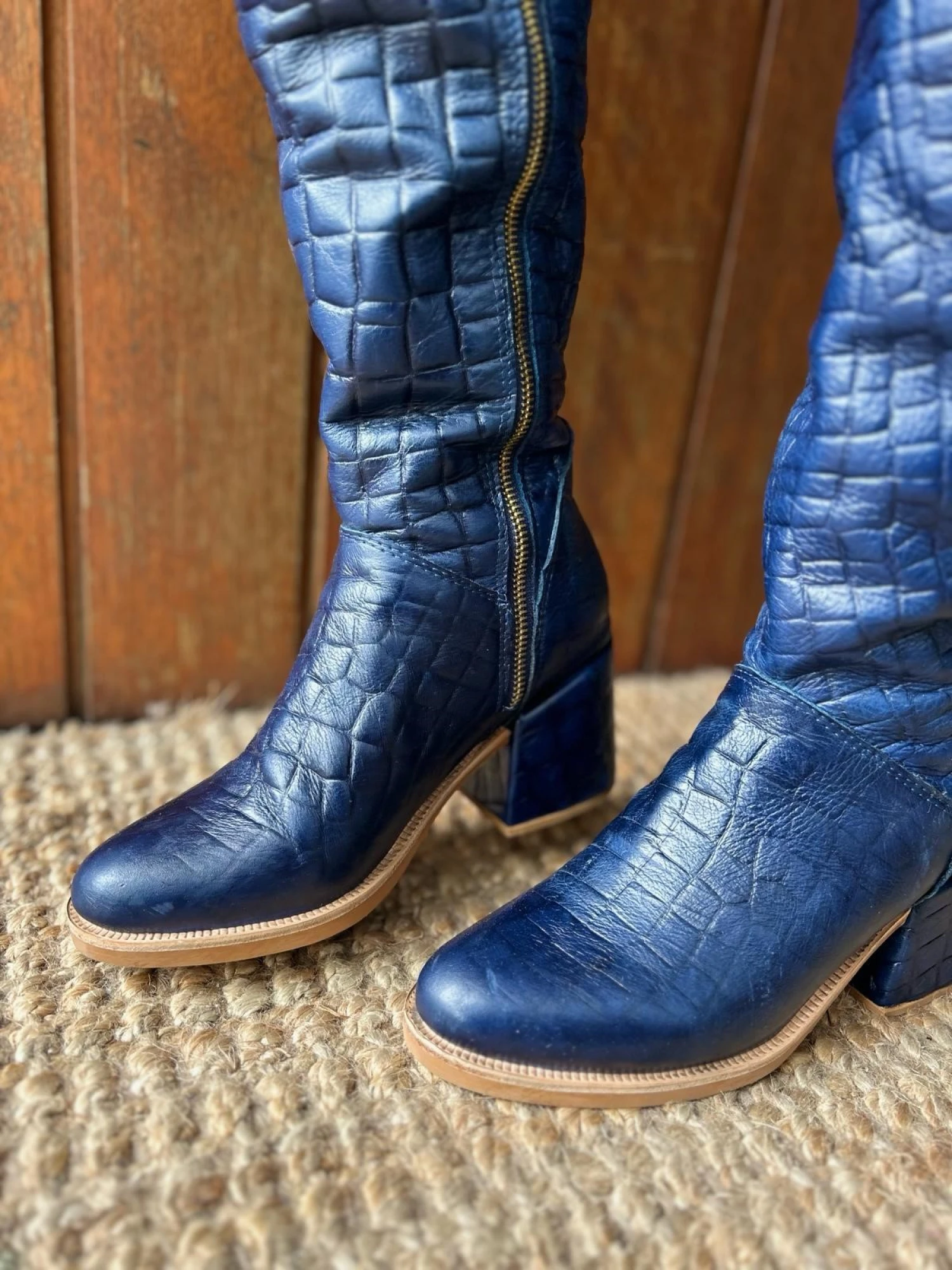High Heel Boots Crocco azul 40