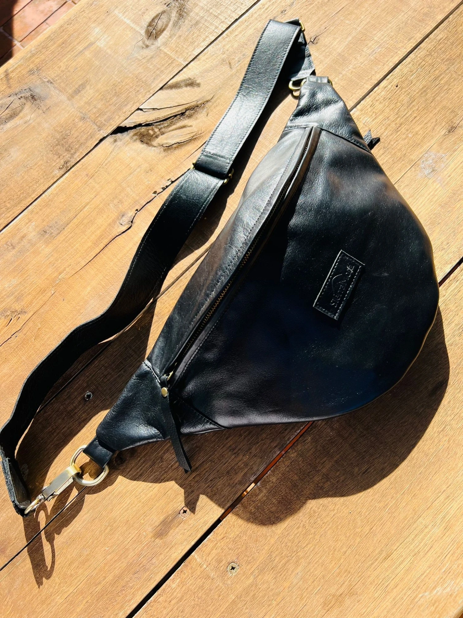Leather Fanny Pack negro n/a