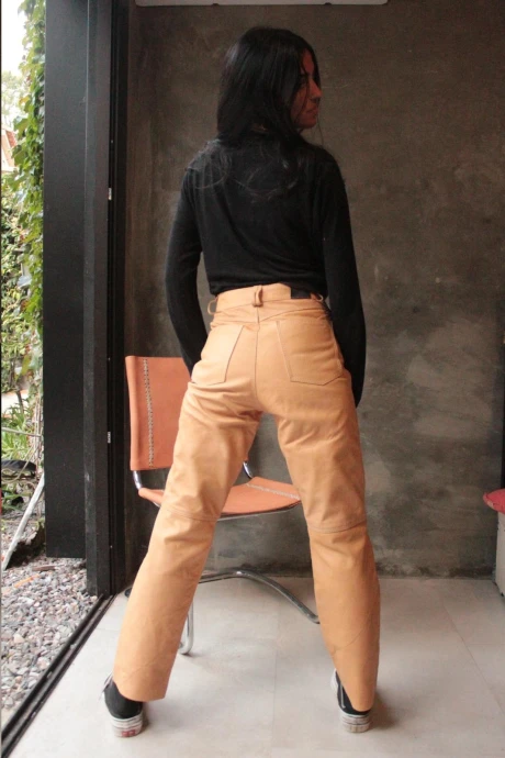 Leather Jeans Crawford beige 46