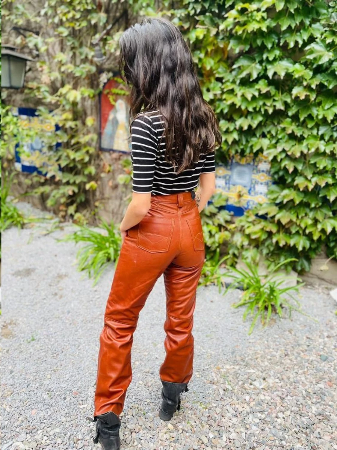 Leather Jeans Crawford cognac 34
