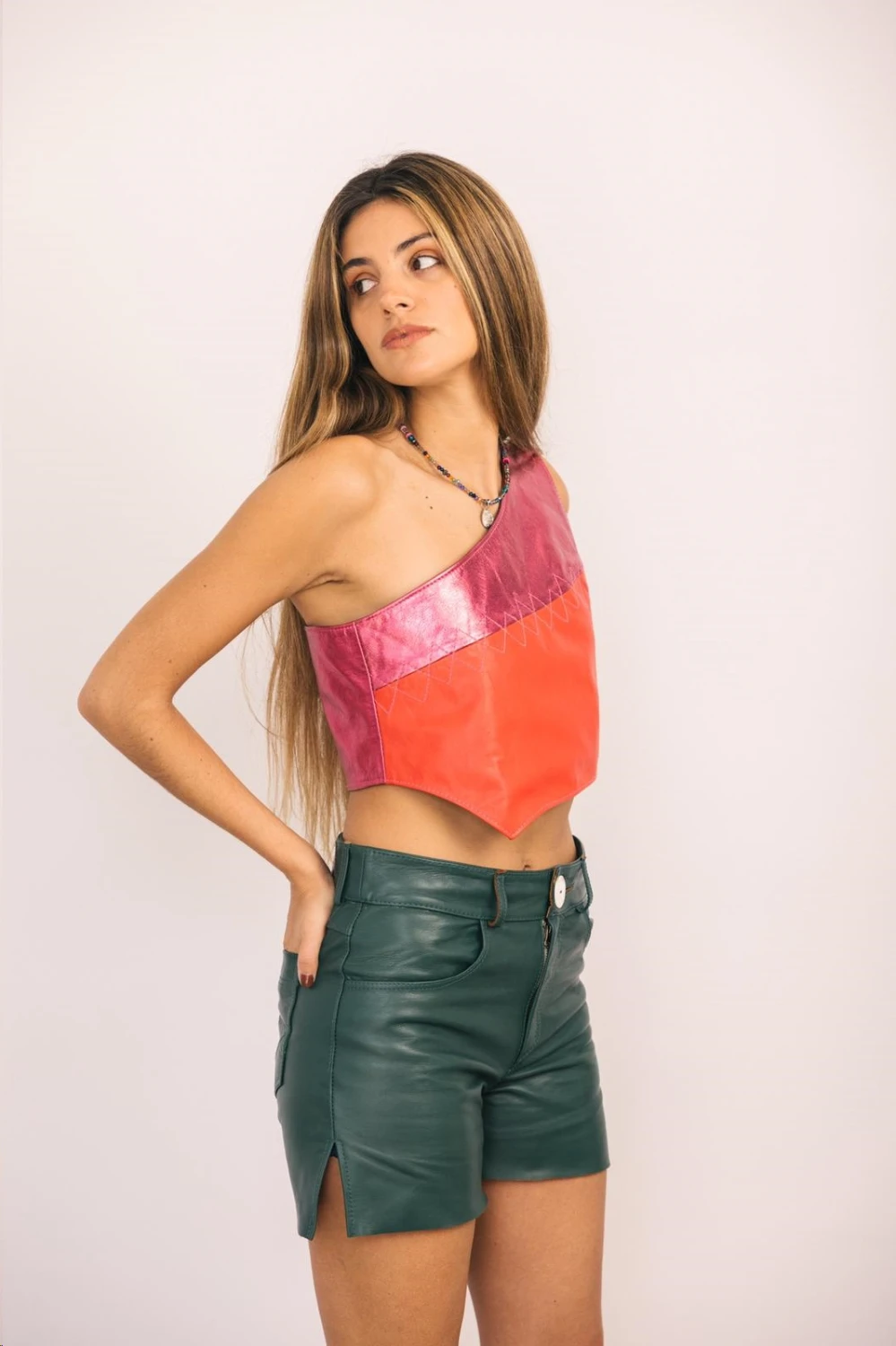 Leather Shorts verde 34