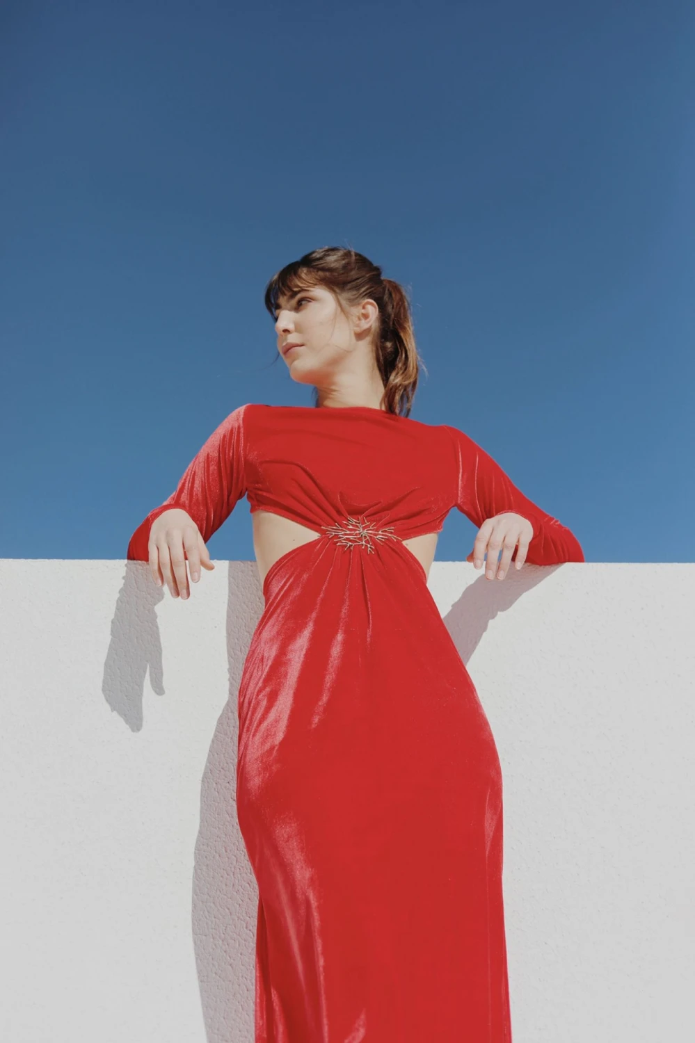 Long Terciopelo Dress rojo xs