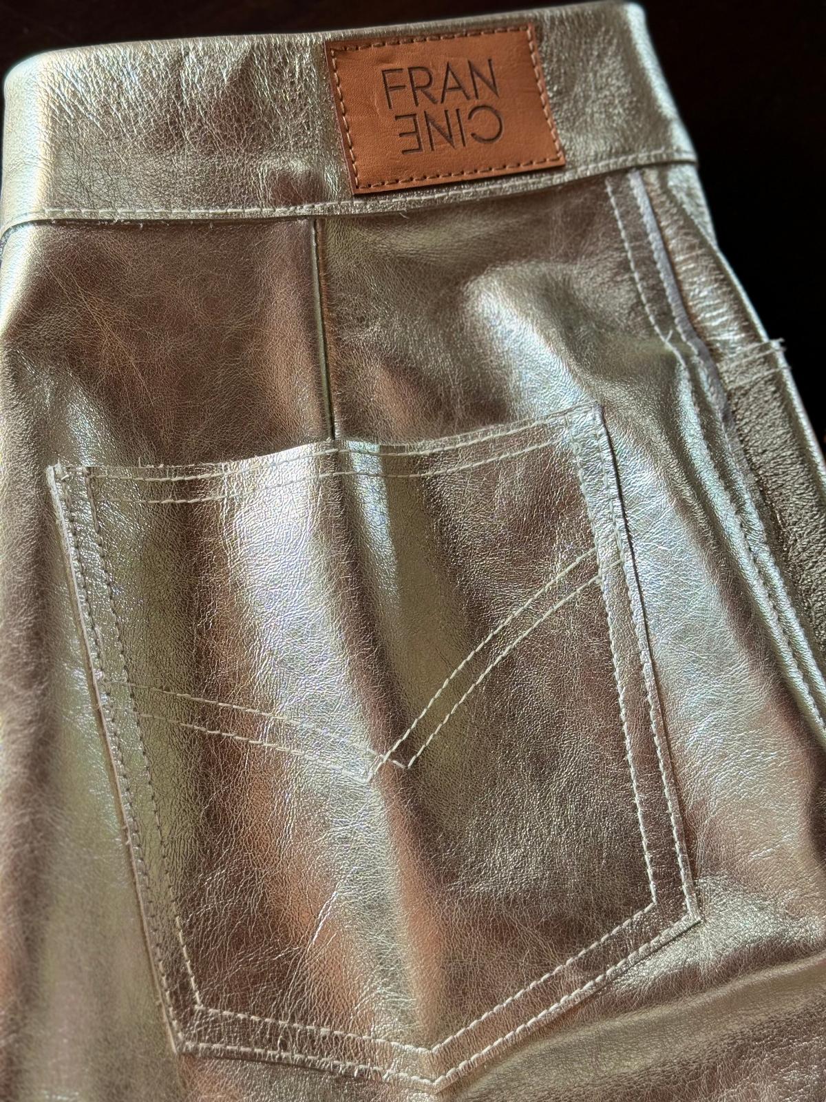 Mini Leather Skirt dorado l