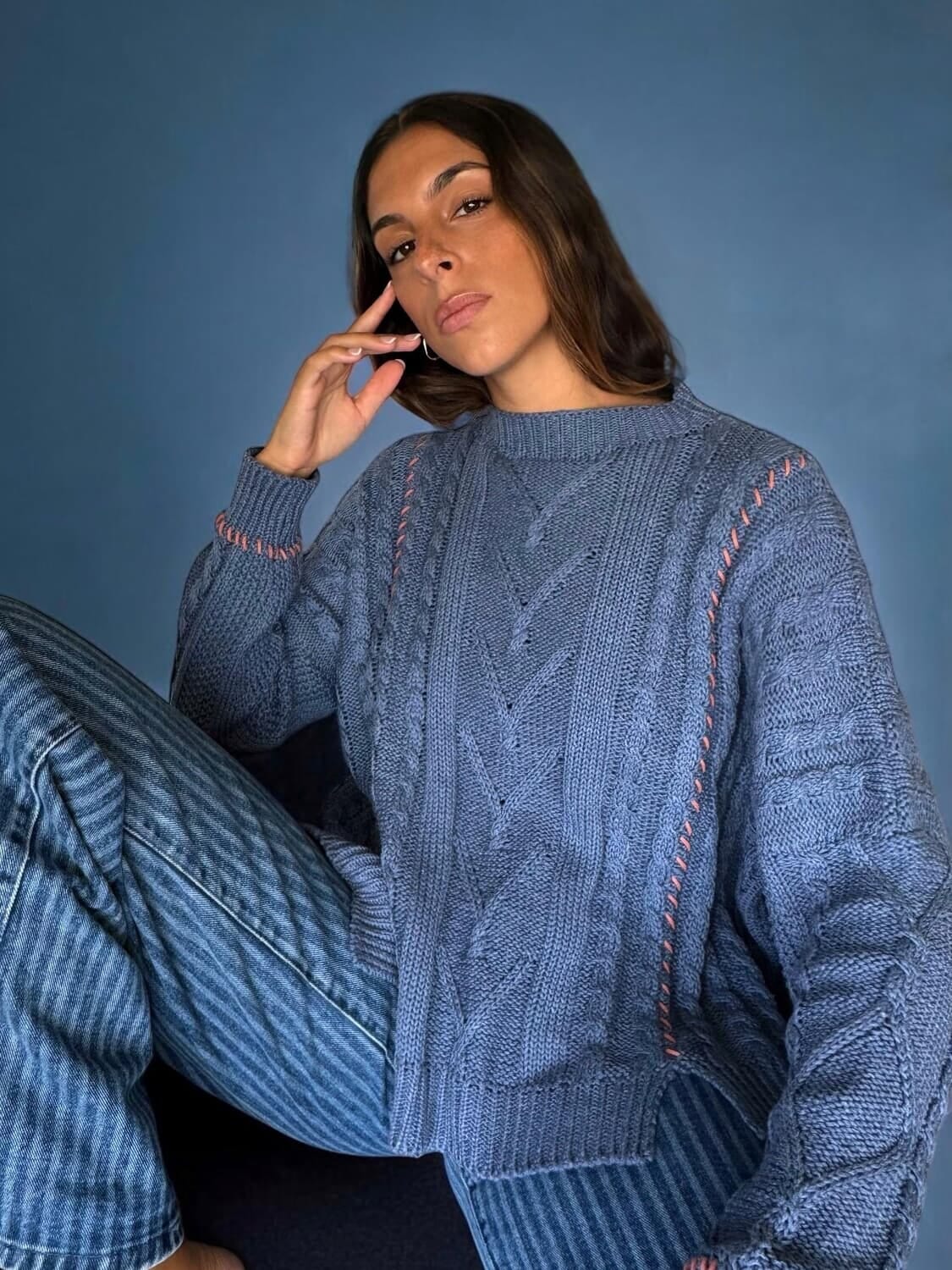 SWEATER SIERRA azul piedra talle unico