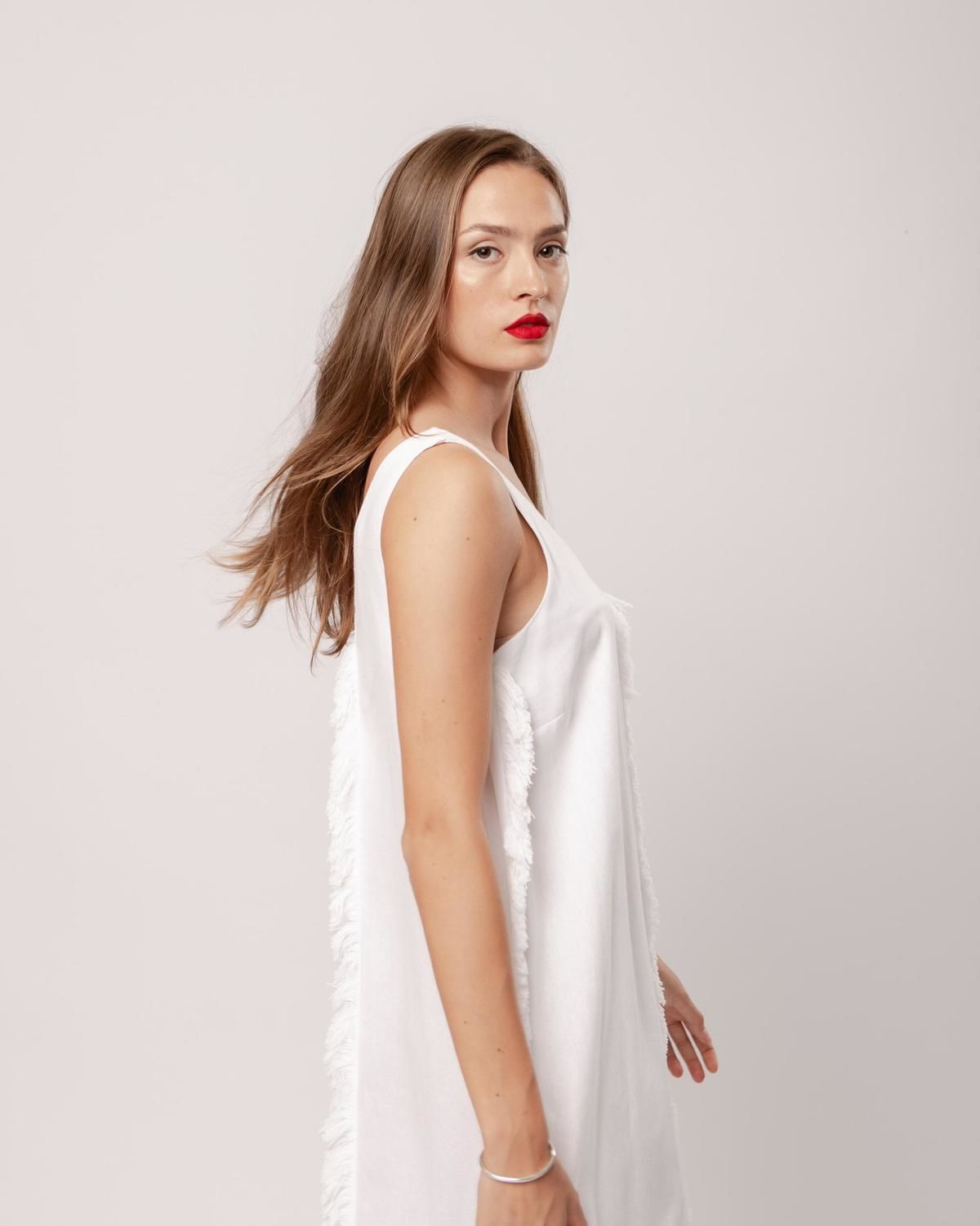 Vestido Zafiro blanco m/l