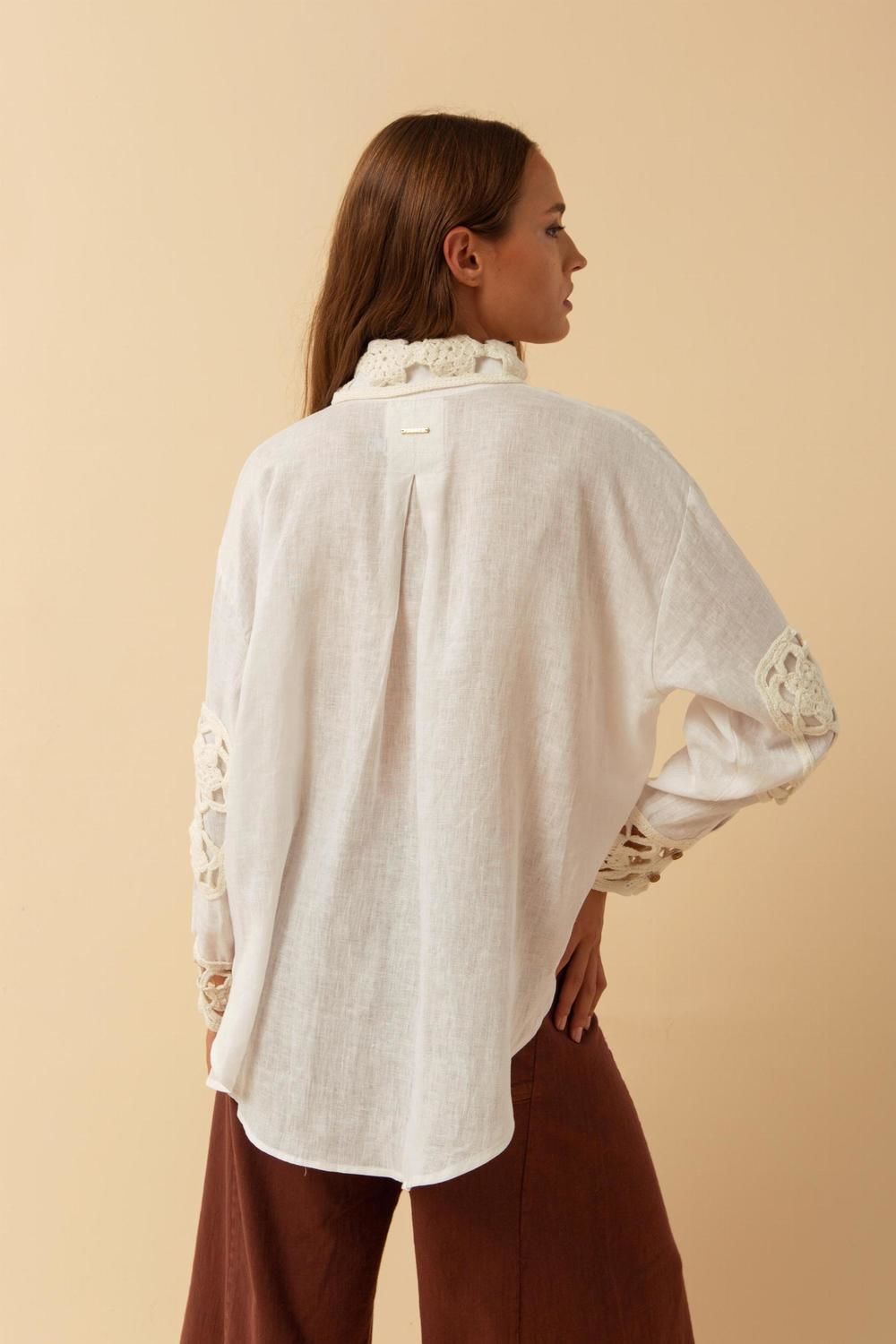 Camisa Crochet blanco talle unico
