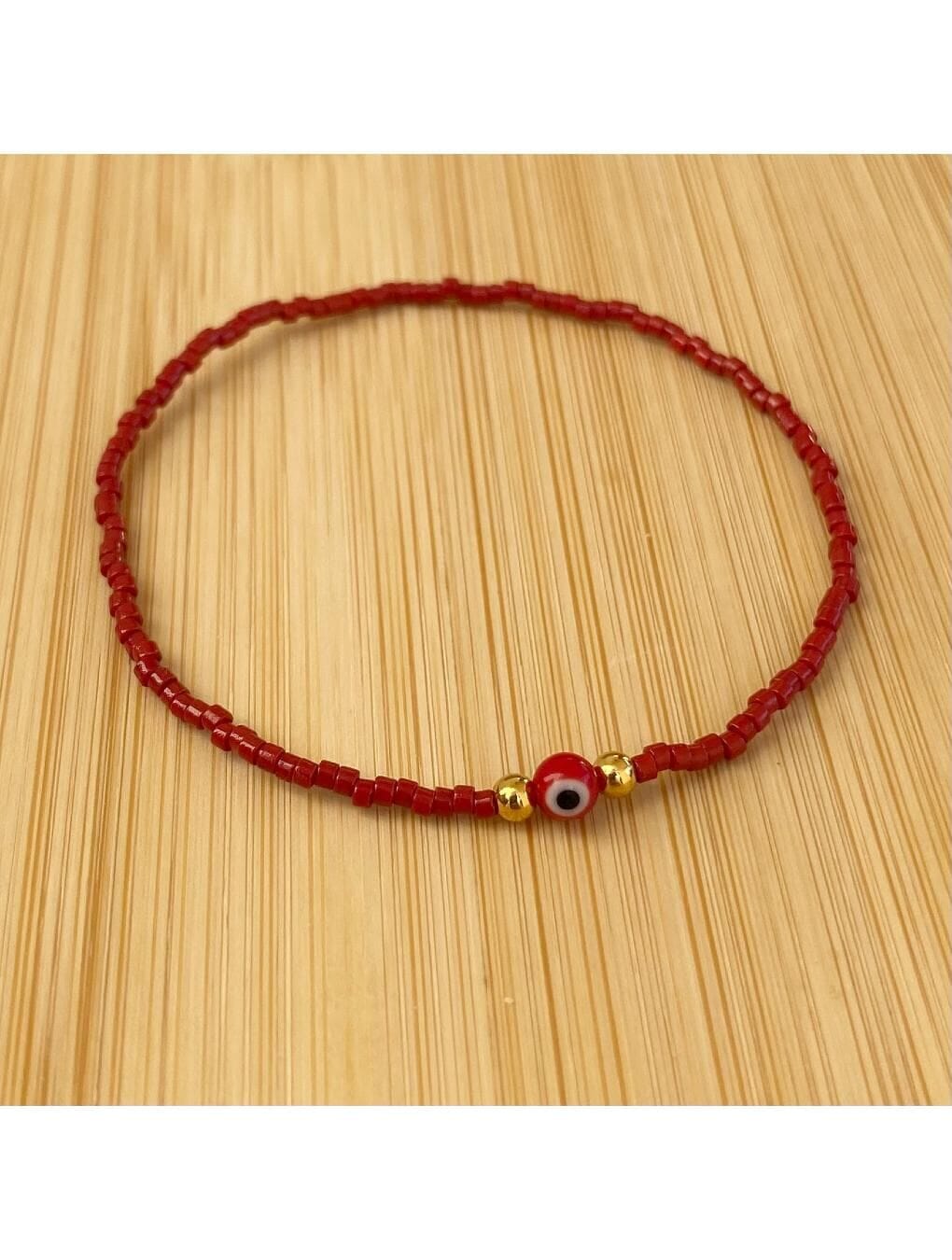 Pulsera VIBES en acero y cristal rojo n/a