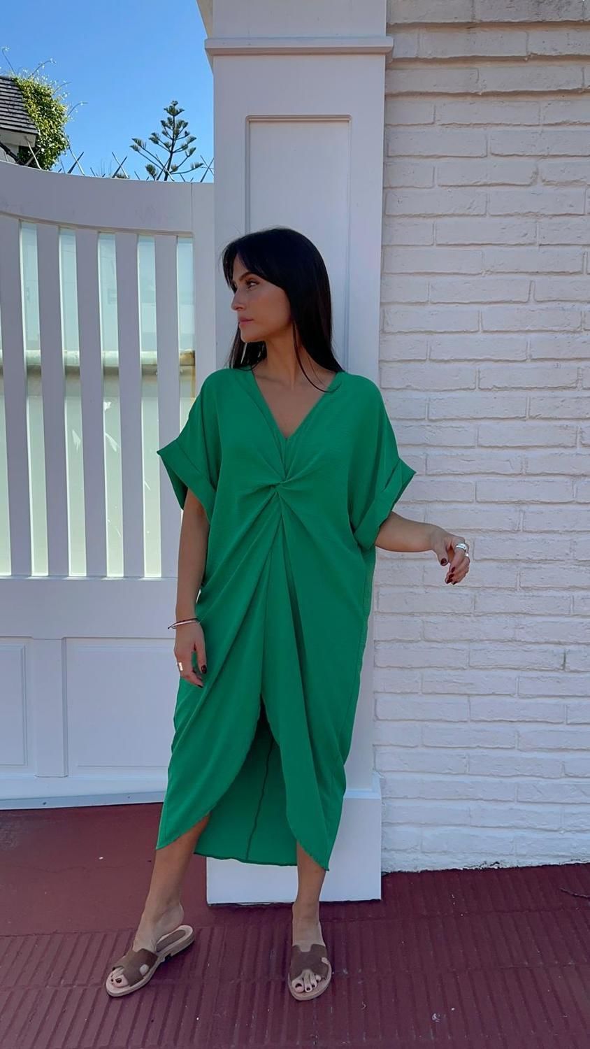 Vestido Megan verde talle unico