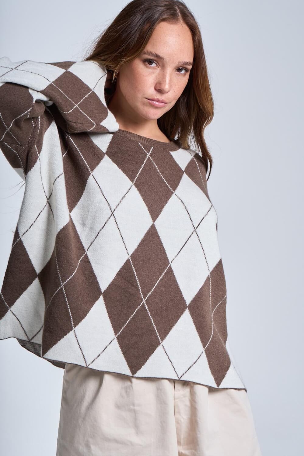 Sweater Rombos marron talle unico