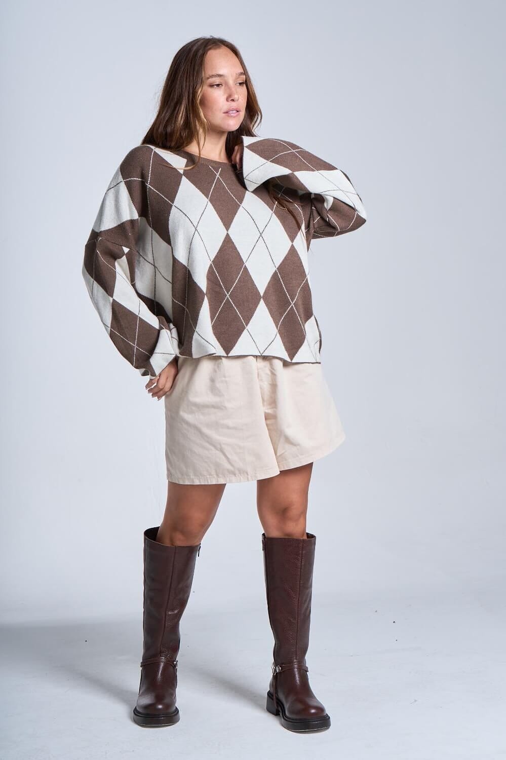 Sweater Rombos marron talle unico