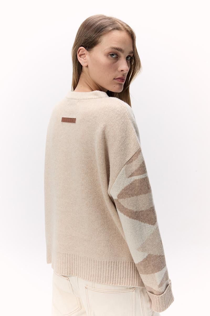 Sweater Geométrico crudo m/l