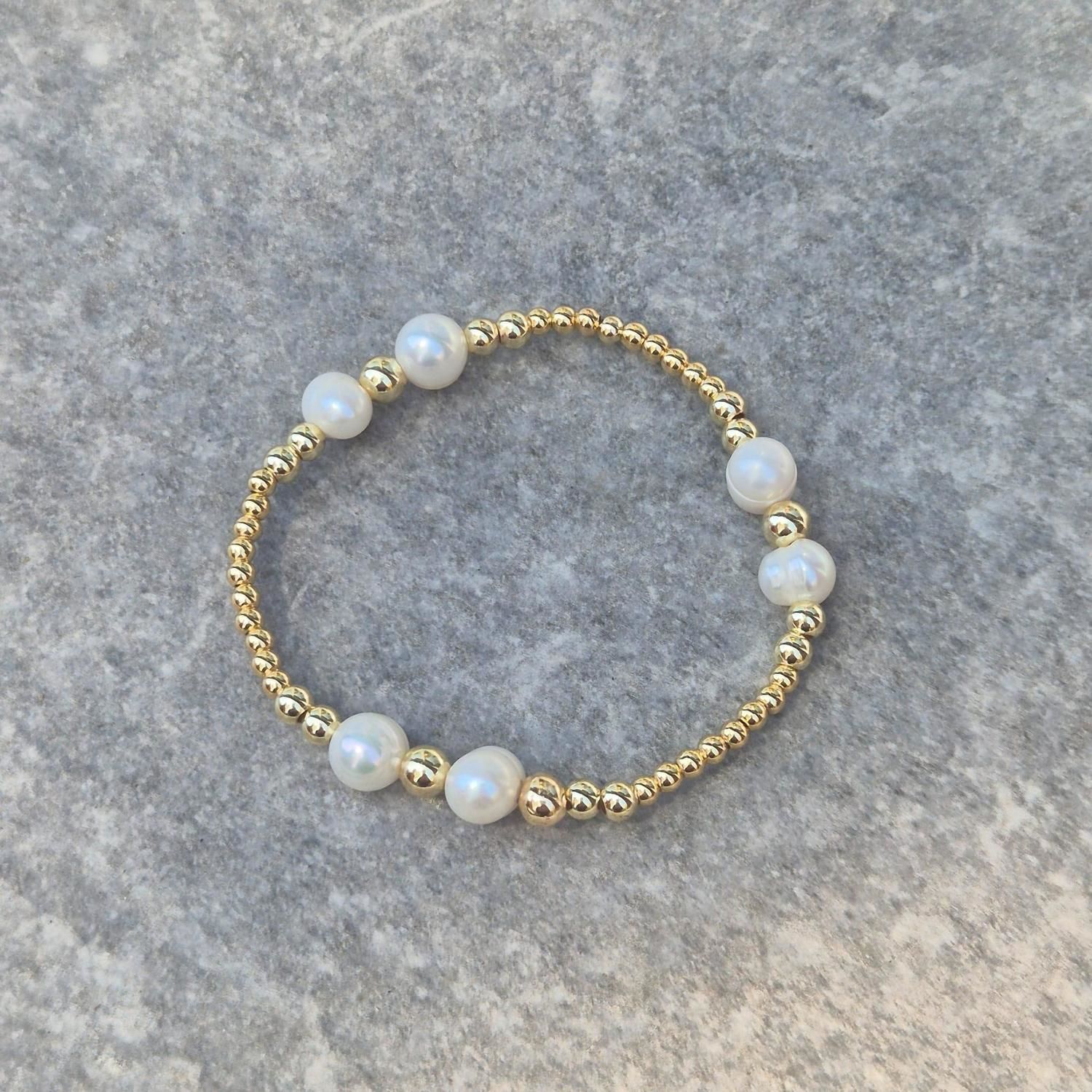 PULSERA GOLDFILLED Y PERLA dorado n/a