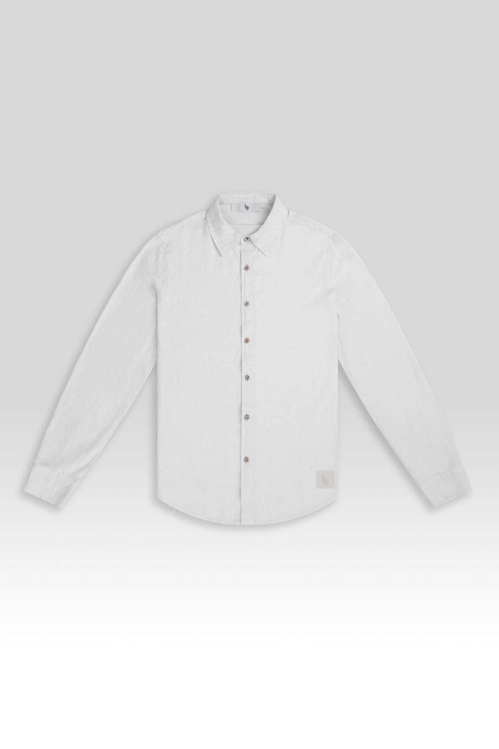 LONG SLEEVE LINEN SHIRT blanco xxl