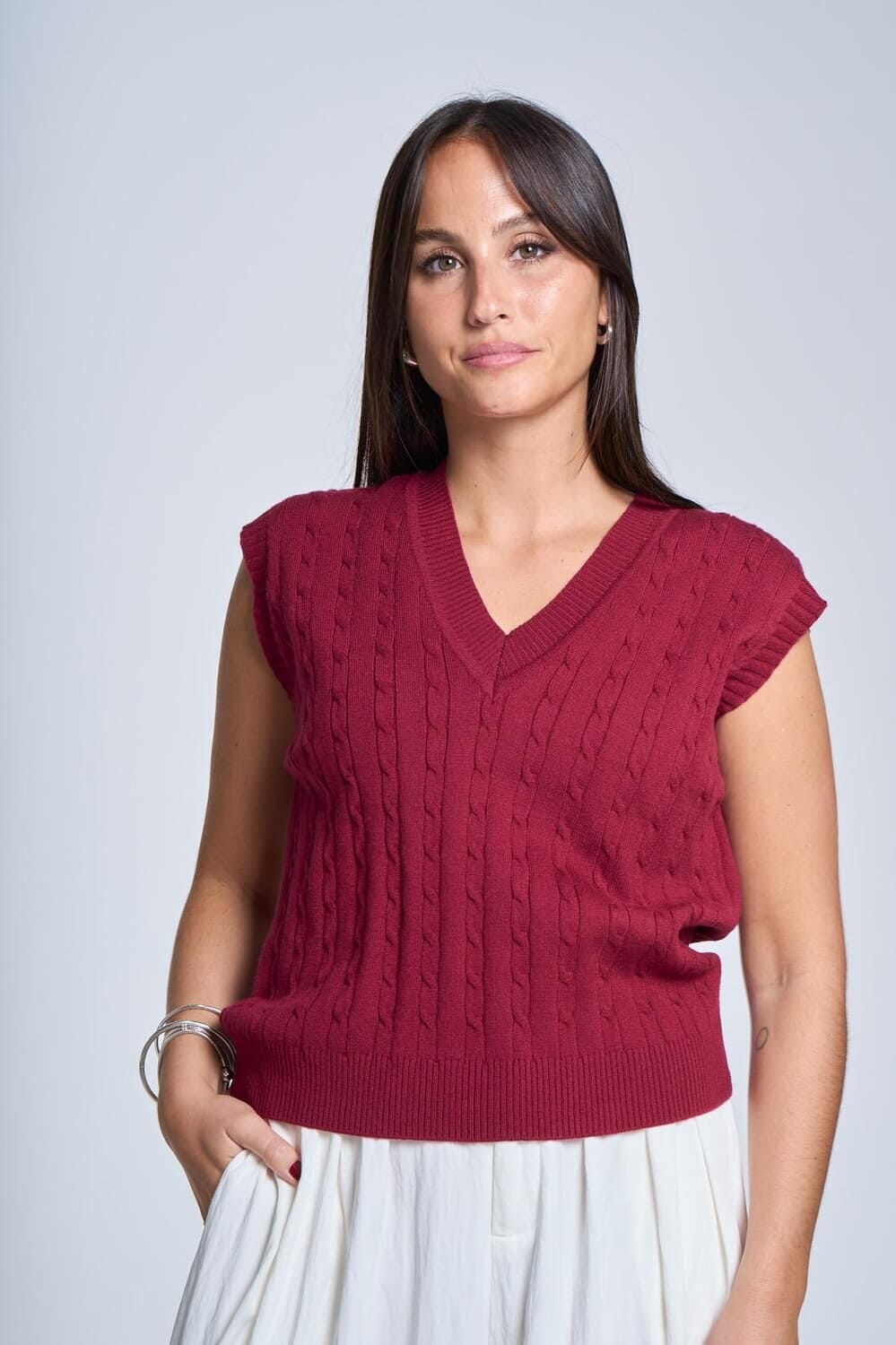 Chaleco Oxford bordo talle unico