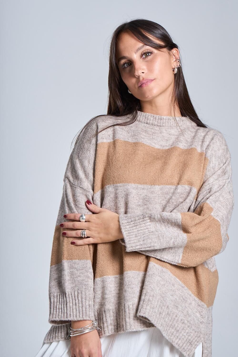 Sweater Zara camel talle unico