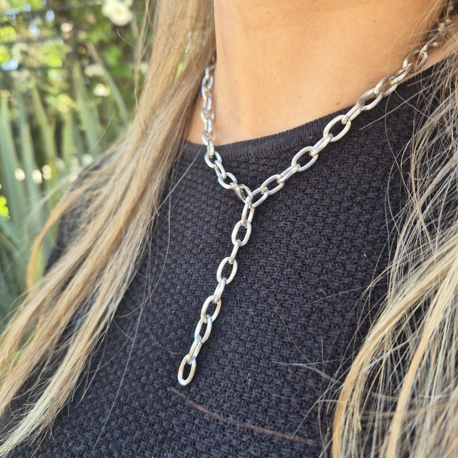 COLLAR CADENA ESLABON plateado n/a