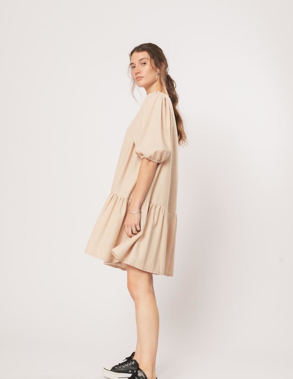 Vestido Rubí beige m/l