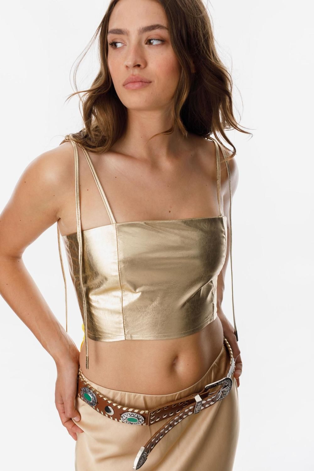 Top Leather Alba dorado s