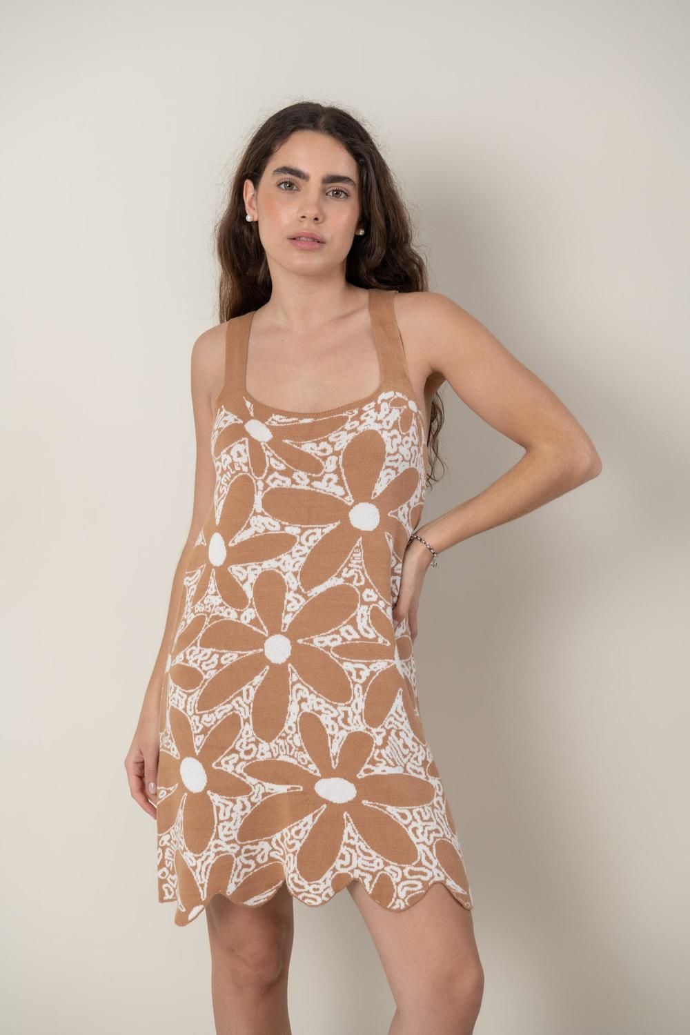 VESTIDO FLOWER camel s/m