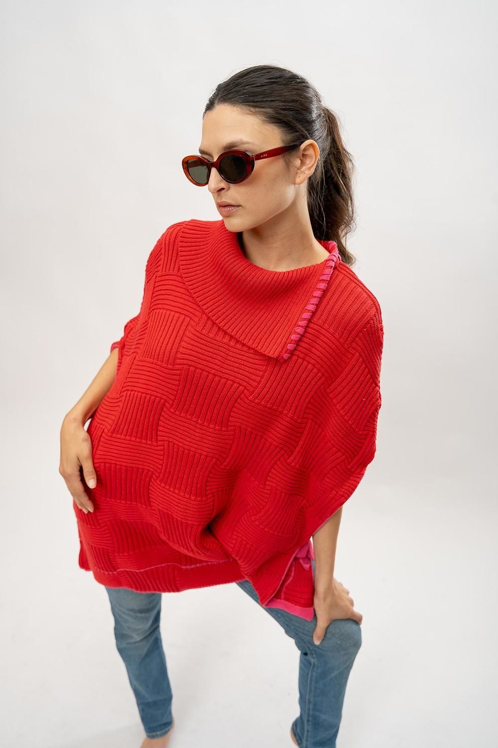 Capa Knit rojo talle unico