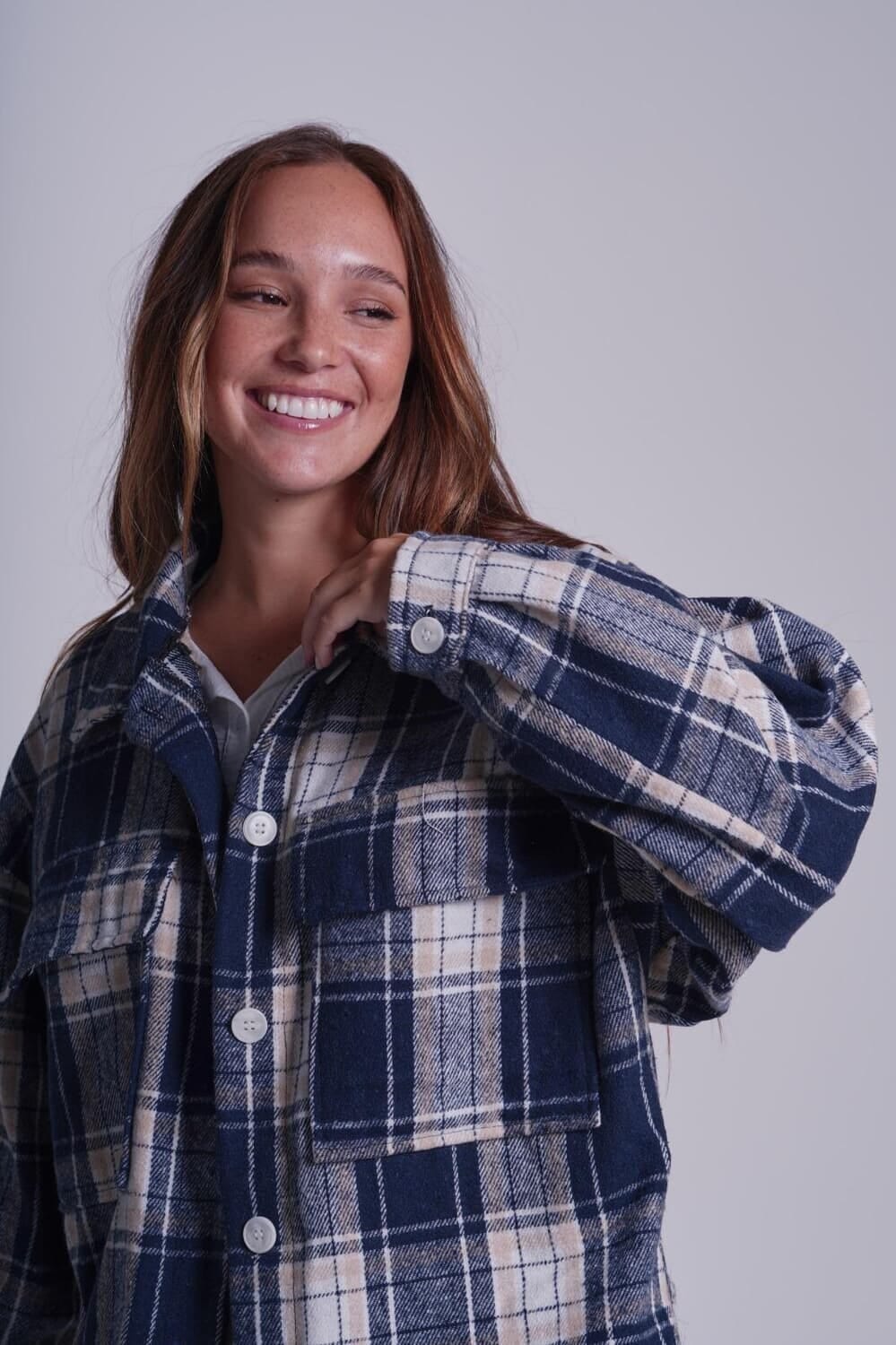 Sobrecamisa Tartan azul talle unico