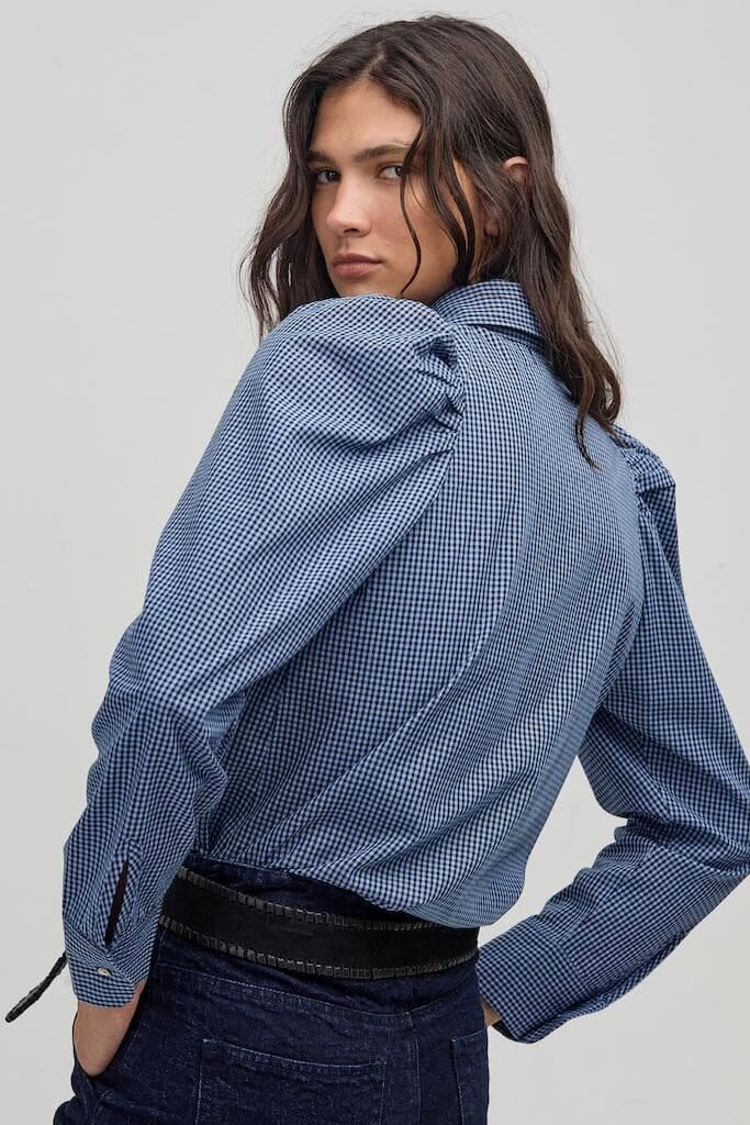Camisa Lola en Algodon - Blue Vichy Checks azul m