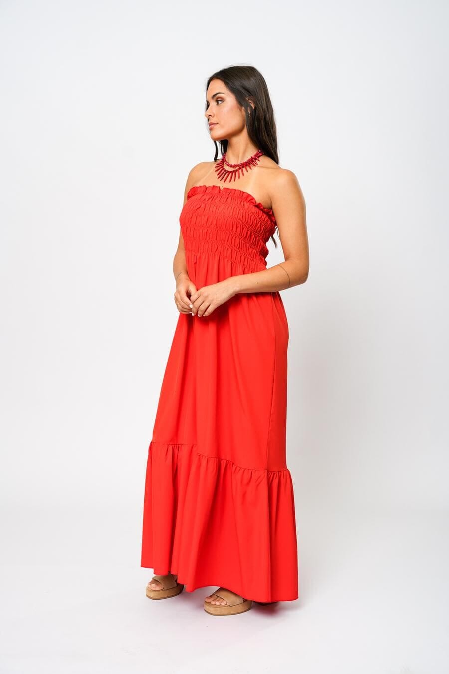 Vestido Straples rojo m