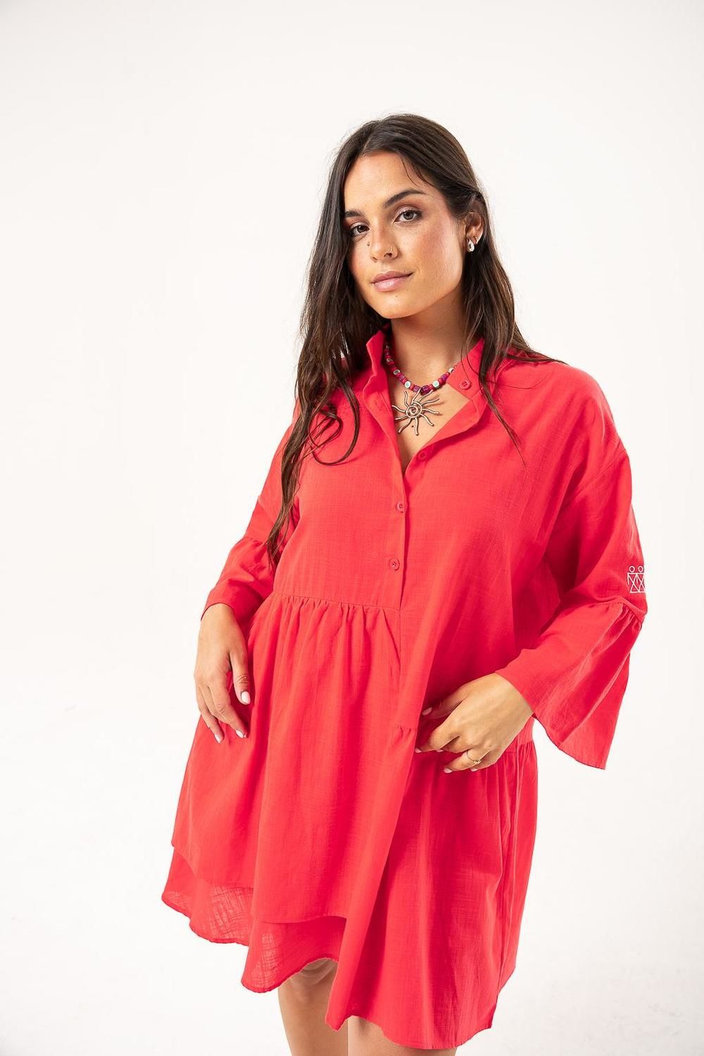 Vestido Tulum rojo talle unico