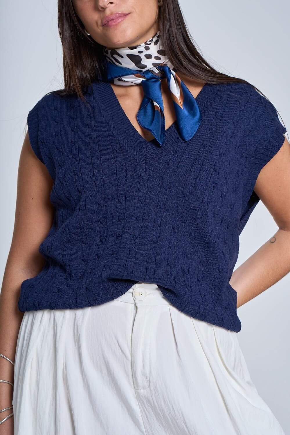 Chaleco Oxford azul talle unico