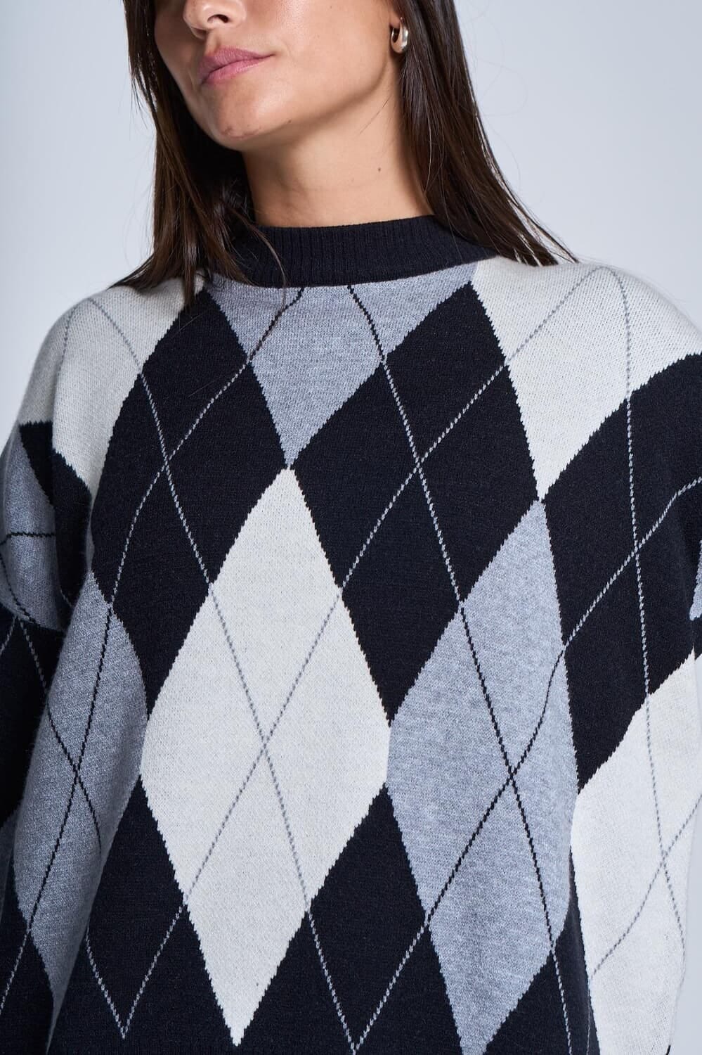 Sweater Rombos classic negro talle unico