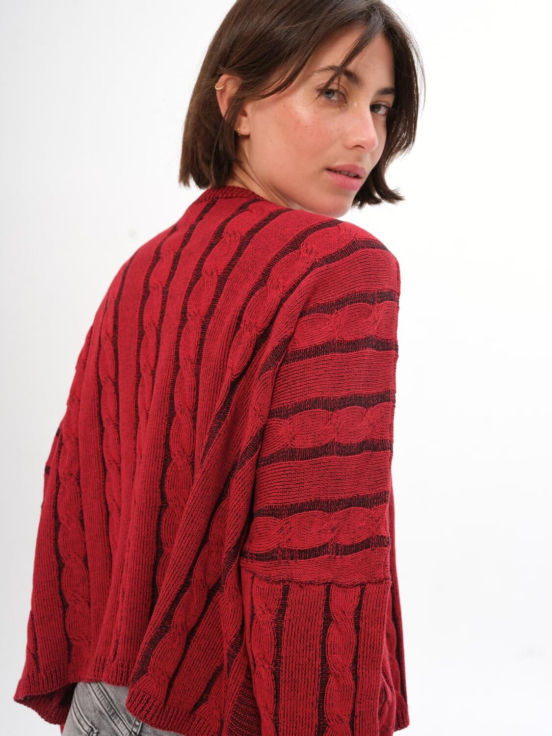 Sweater Crop Oceano rojo talle unico