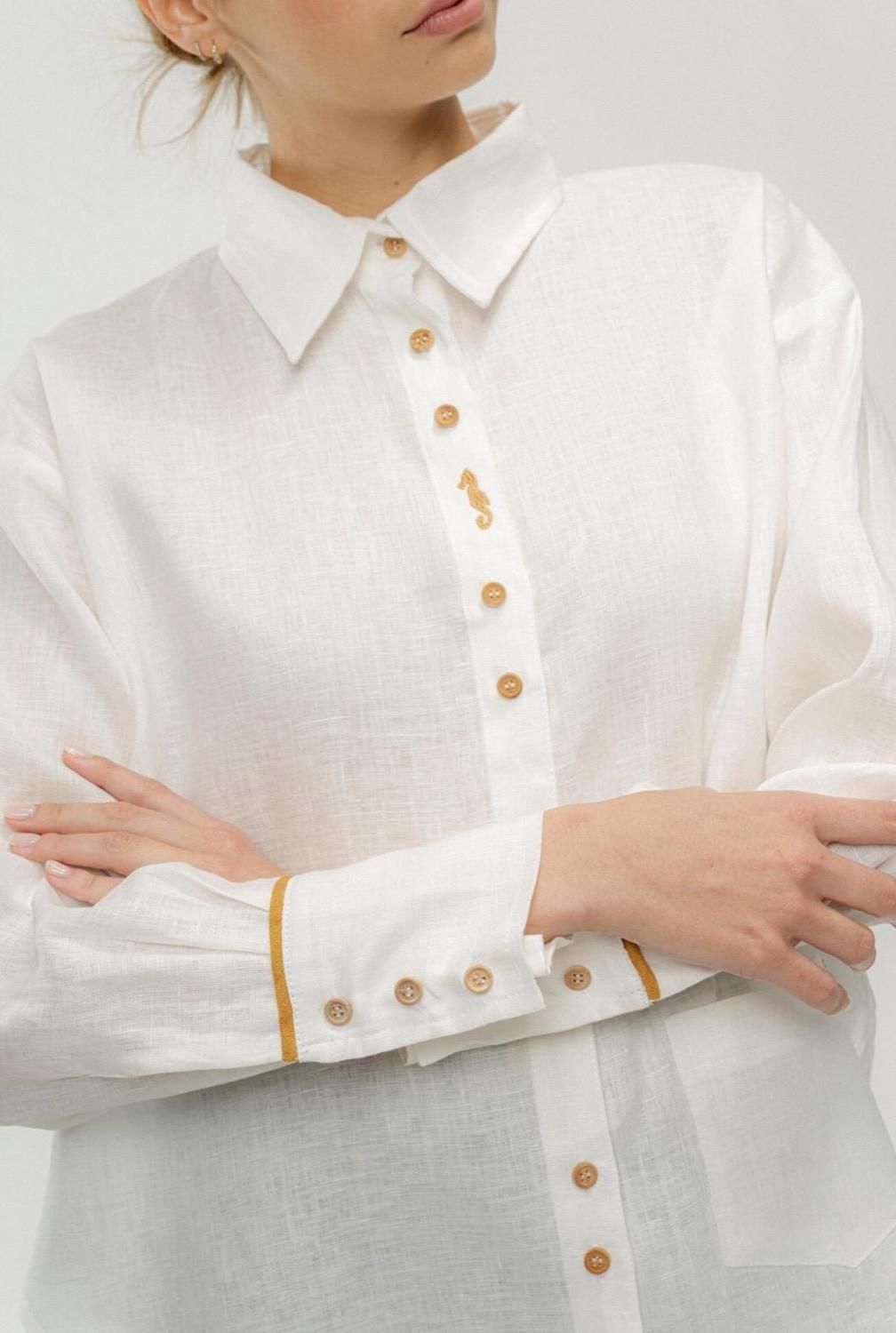 Camisa Onda Detail blanco talle unico