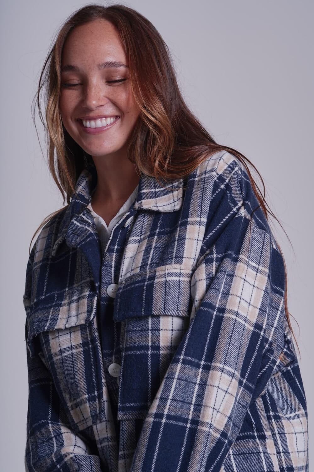 Sobrecamisa Tartan azul talle unico