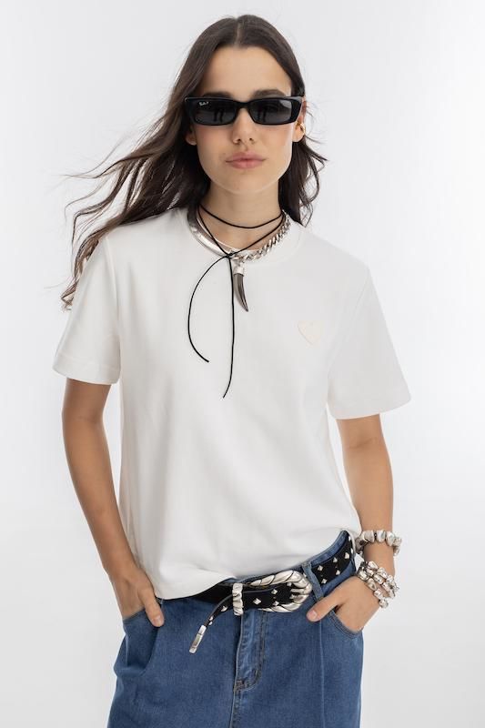 Remera Ever en Algodon - Blanca blanco l