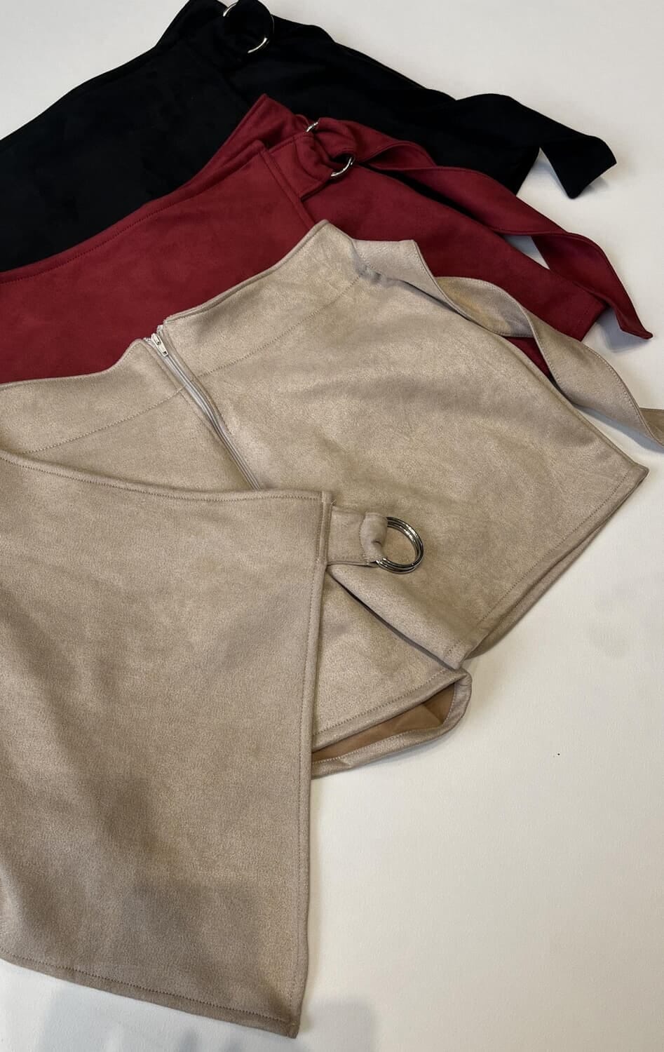 Short pollera Camel bordo s