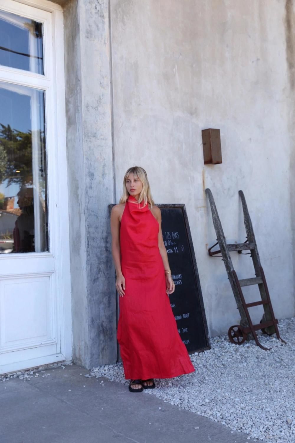 Vestido Halter Cool rojo l