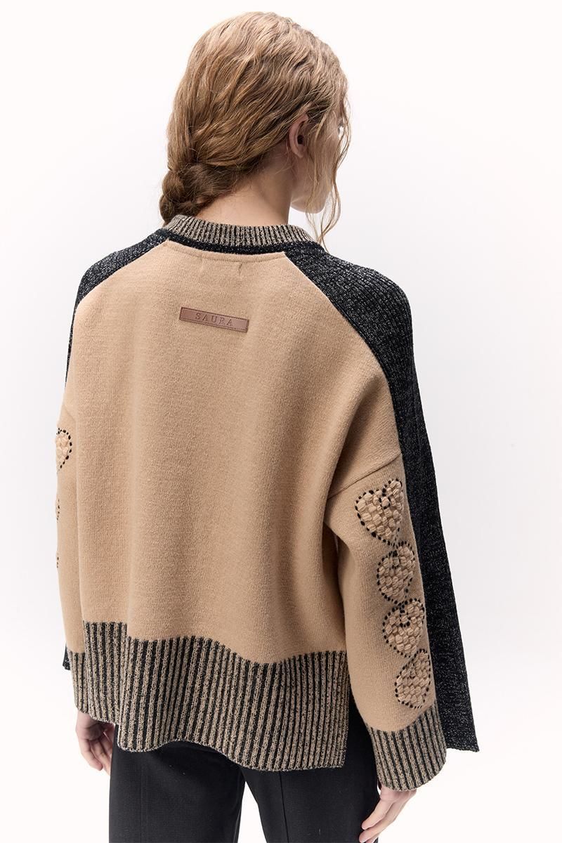 Sweater Cuore camel m