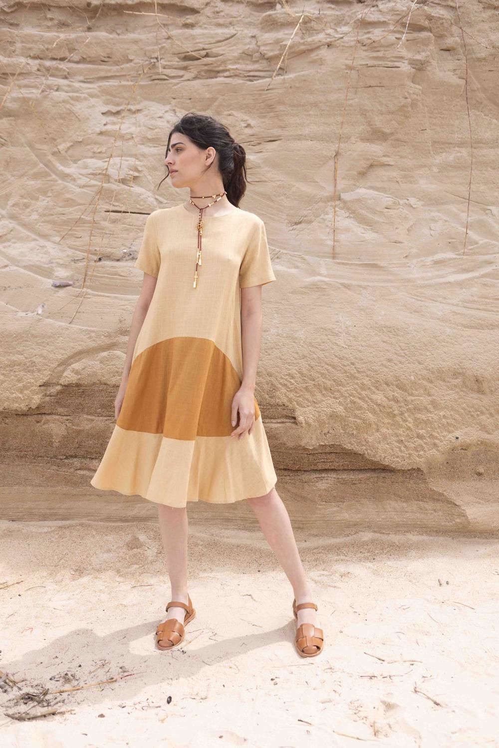 Vestido Pessoa ocre s