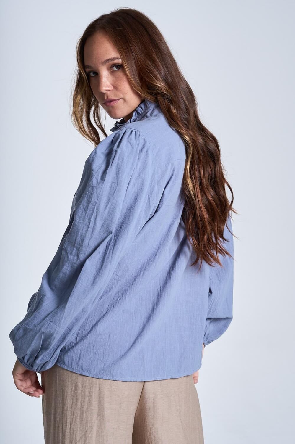 Camisa Tanna celeste talle unico