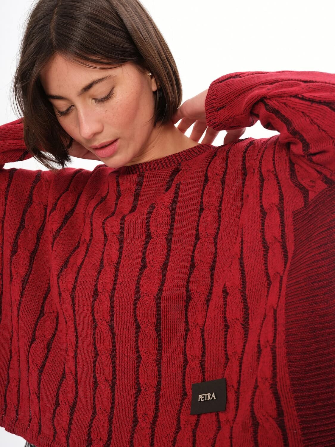 Sweater Crop Oceano rojo talle unico